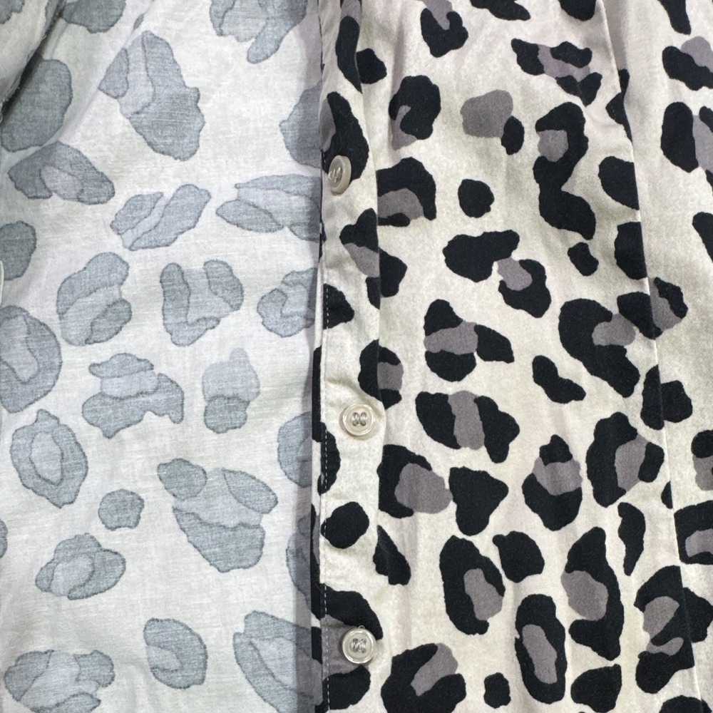 Lane Bryant Leopard Print Button Front Shirt Jeweled Collar Women's Size 18 - Picture 6 of 8